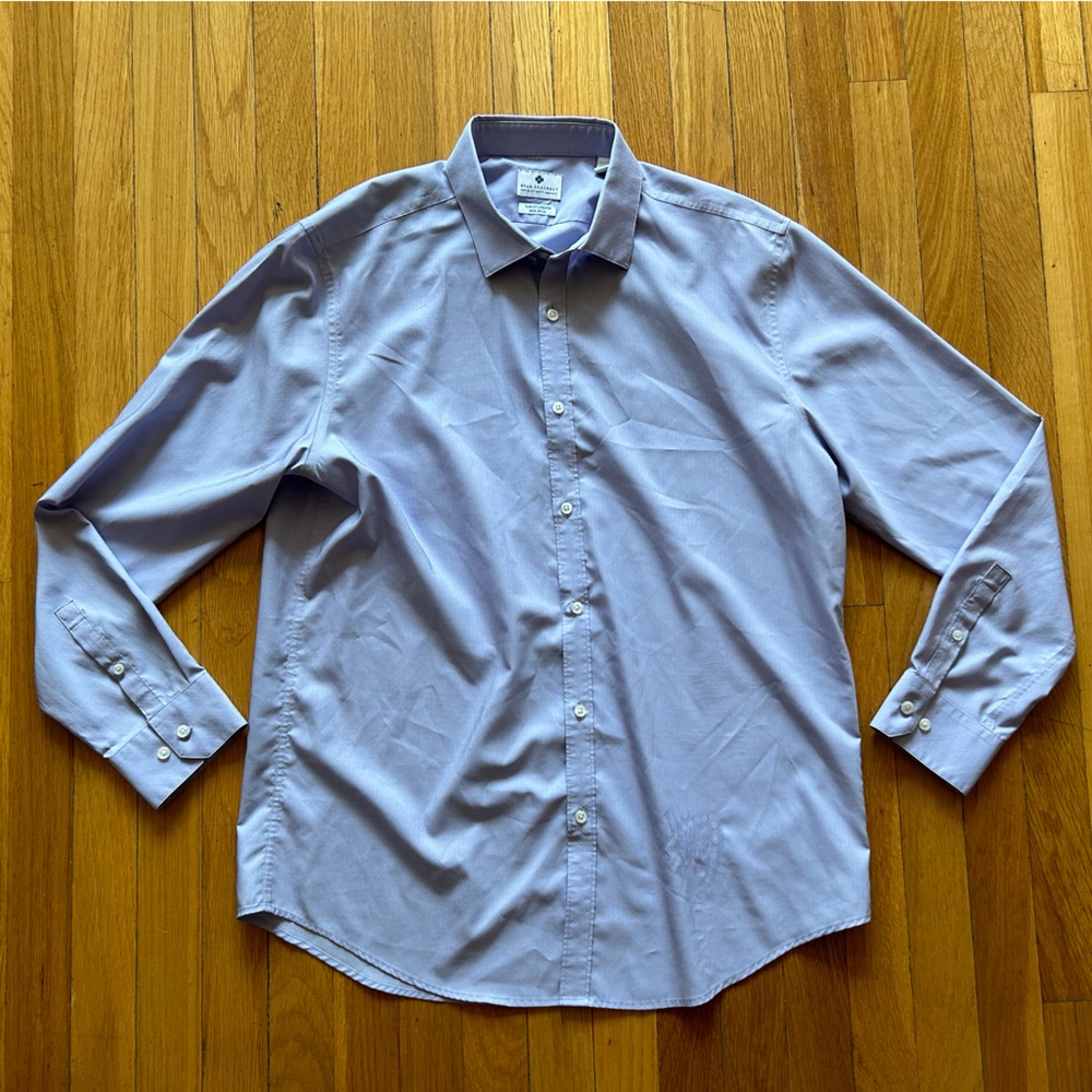 Ryan Seacrest Distinction Lavender Slim Fit Stretch Shirt - Large